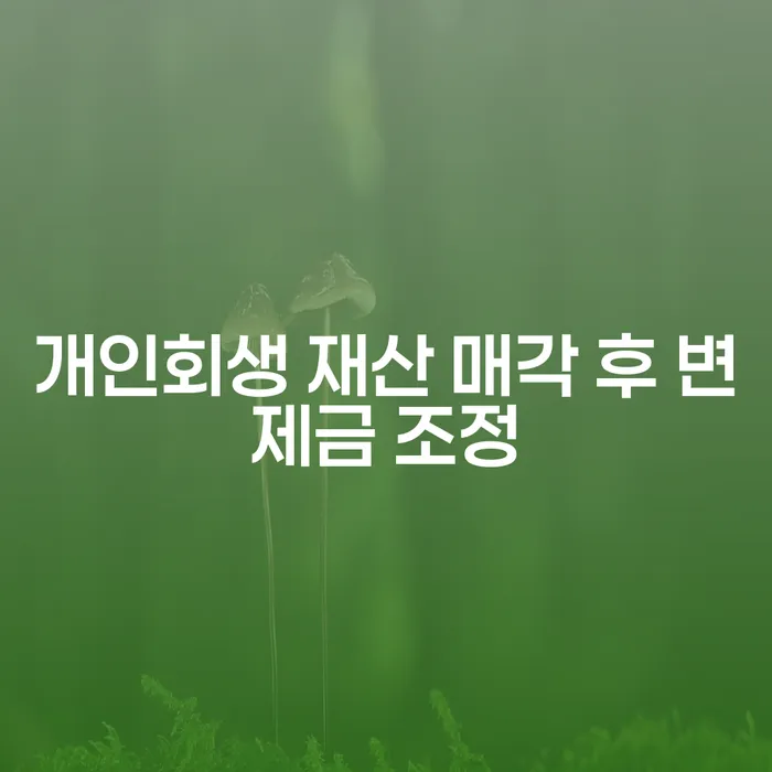 개인회생 재산 매각 후 변제금 조정이 필요한 이유는 무엇일까요?