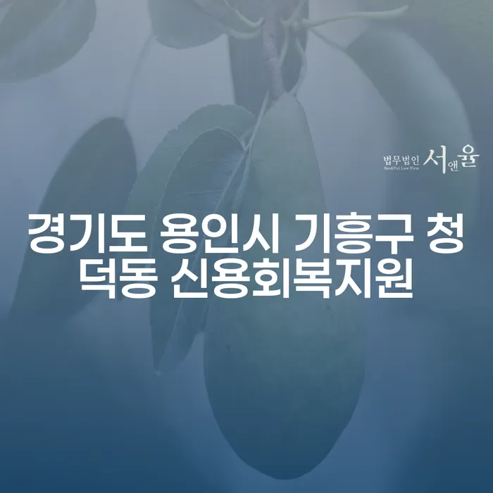 경기도 용인시 기흥구 청덕동에서 신용회복지원이 필요한가요?