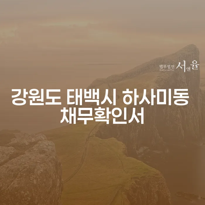 강원도 태백시 하사미동 채무확인서 발급 및 개인회생 절차, 알고 계신가요?